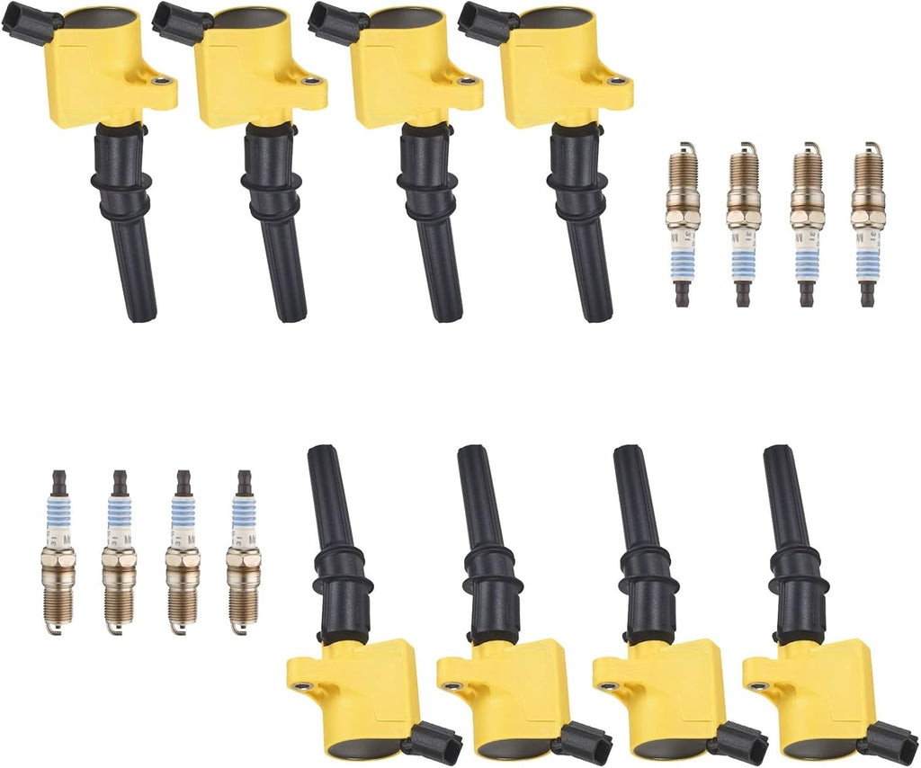 8pcs Ignition Coil Pack and Platinum Spark Plug for Ford Mustang Mercury Lincoln Explorer F-150 Expedition 2005-2010 4.6L 4.5L 6.8L V8 K535334