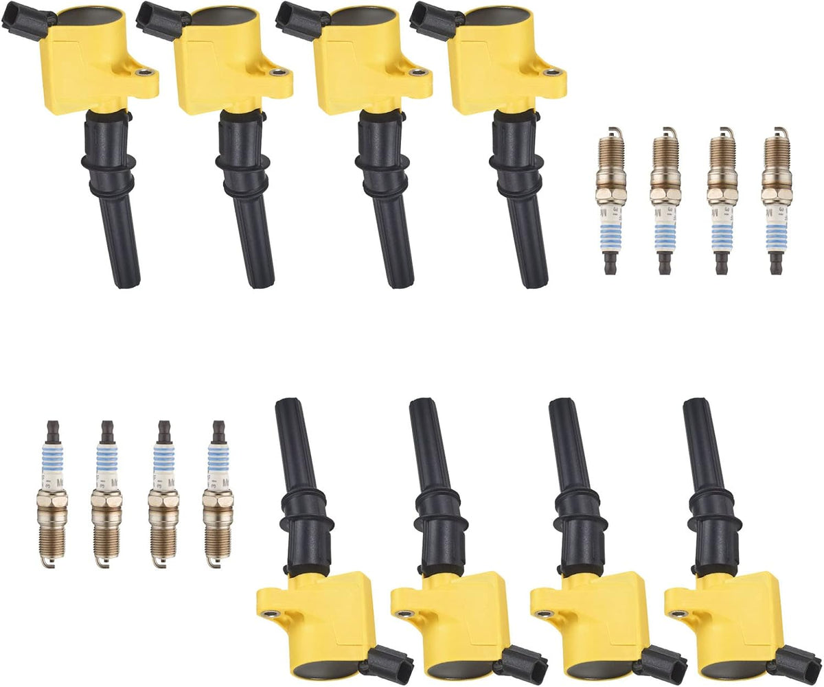 8pcs Ignition Coil Pack and Platinum Spark Plug for Ford Mustang Mercury Lincoln Explorer F-150 Expedition 2005-2010 4.6L 4.5L 6.8L V8 K535334