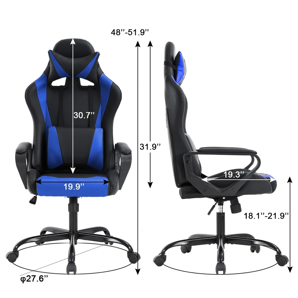 High-Back Gaming Chair with Lumbar Support (Blue) O475597