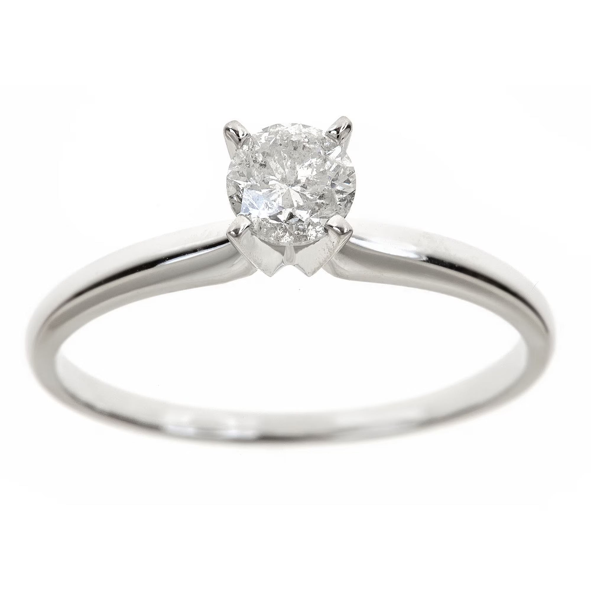 14K White Gold Diamond Solitaire Ring E317858
