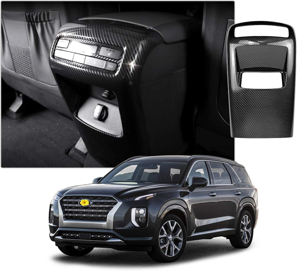Rear Vent Cover Trim for Palisade Carbon Fiber Style Interior Second Row AC Vent Outlet Cover Trims Pack of 2 R5720