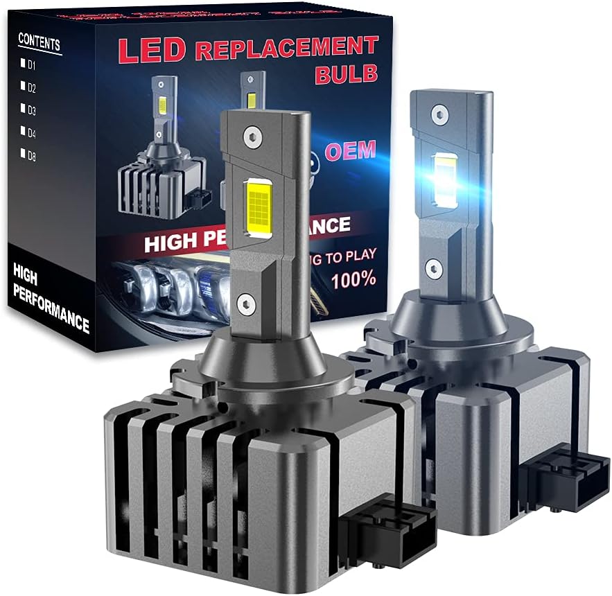 D8 LED Headlight Bulbs 45W 4000LM 6500K White Pack of 2 B67359