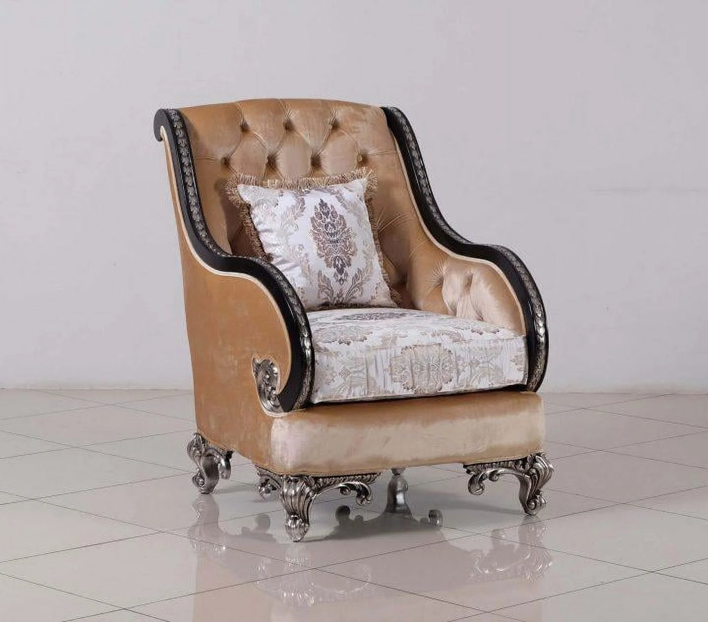 Black & Silver Wood Trim Chair Set 2 O72993