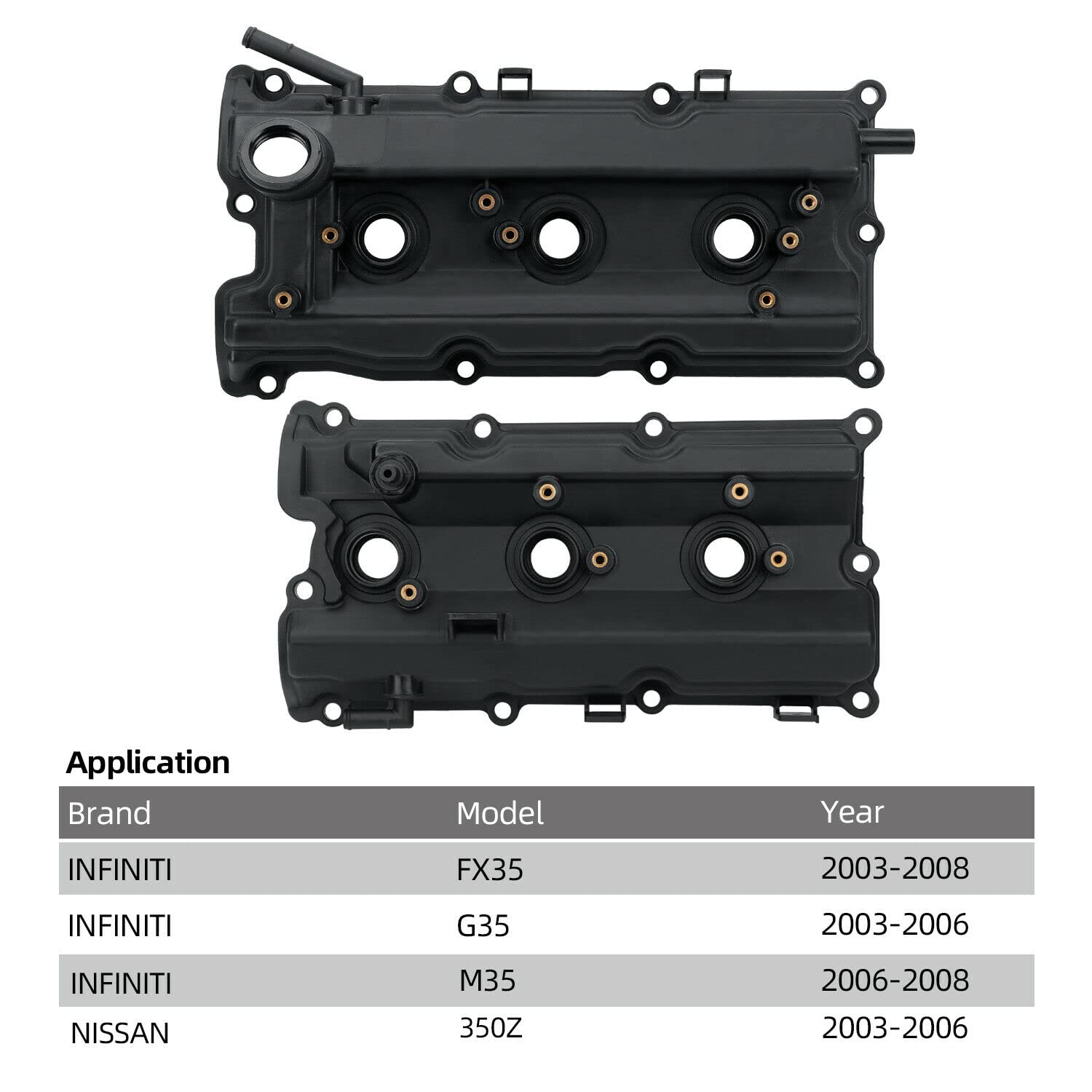 Engine Valve Cover Left Side & Right Side with Gasket Pack of 2 G28073