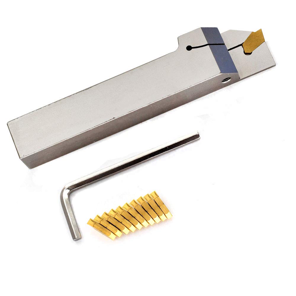 3/4 Indexable Lathe Grooving Parting Holder with 10 Pieces Carbide Inserts Z100
