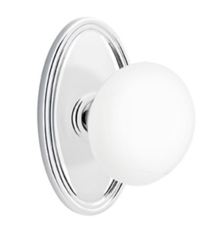 Passage Knob with Oval Rose, Bright Chrome I22591