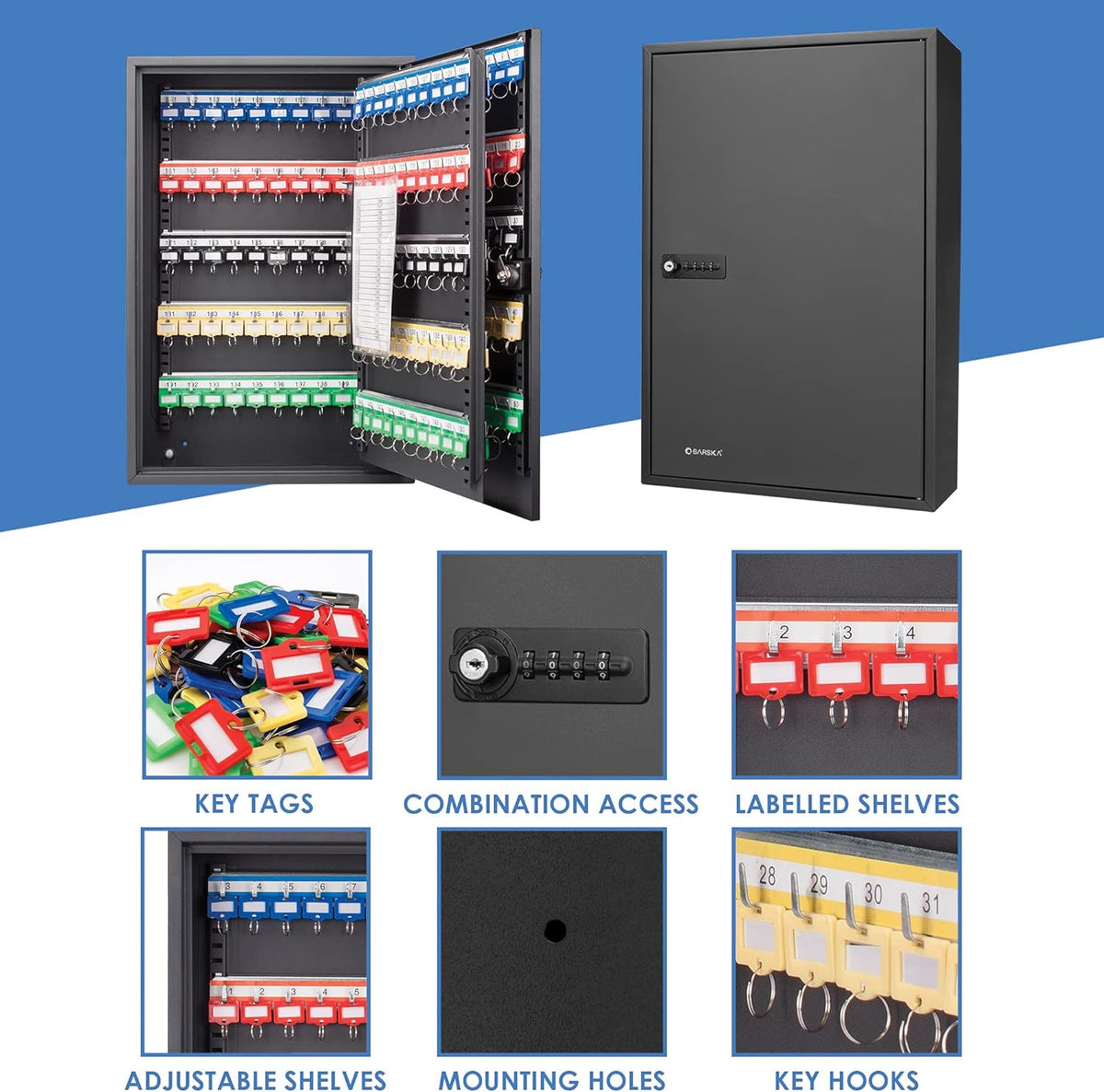 Combination Lock Key Cabinet Lock Box Black Z27691