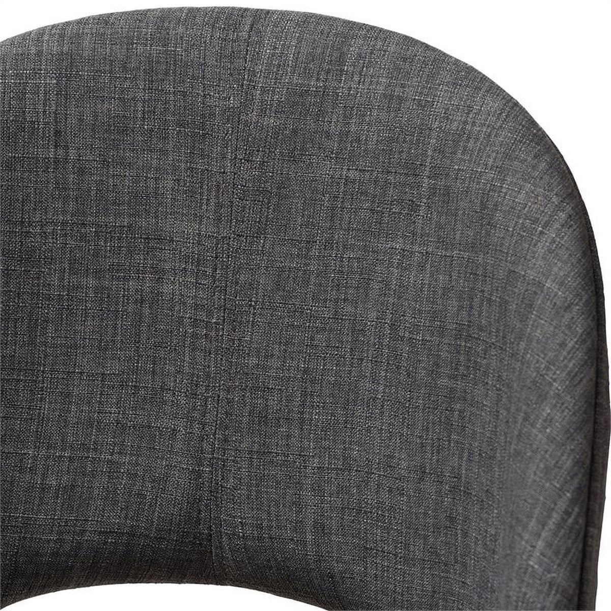 18.5" Mid-Century Fabric Dining Side Chair in Dark Gray (Set of 2) E3368