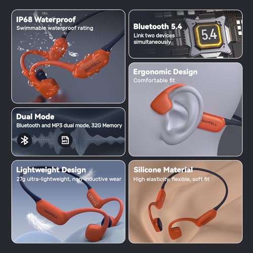 32G Memory Bluetooth 5.4 IP68 Waterproof Open-Ear Sports Headphones T3399