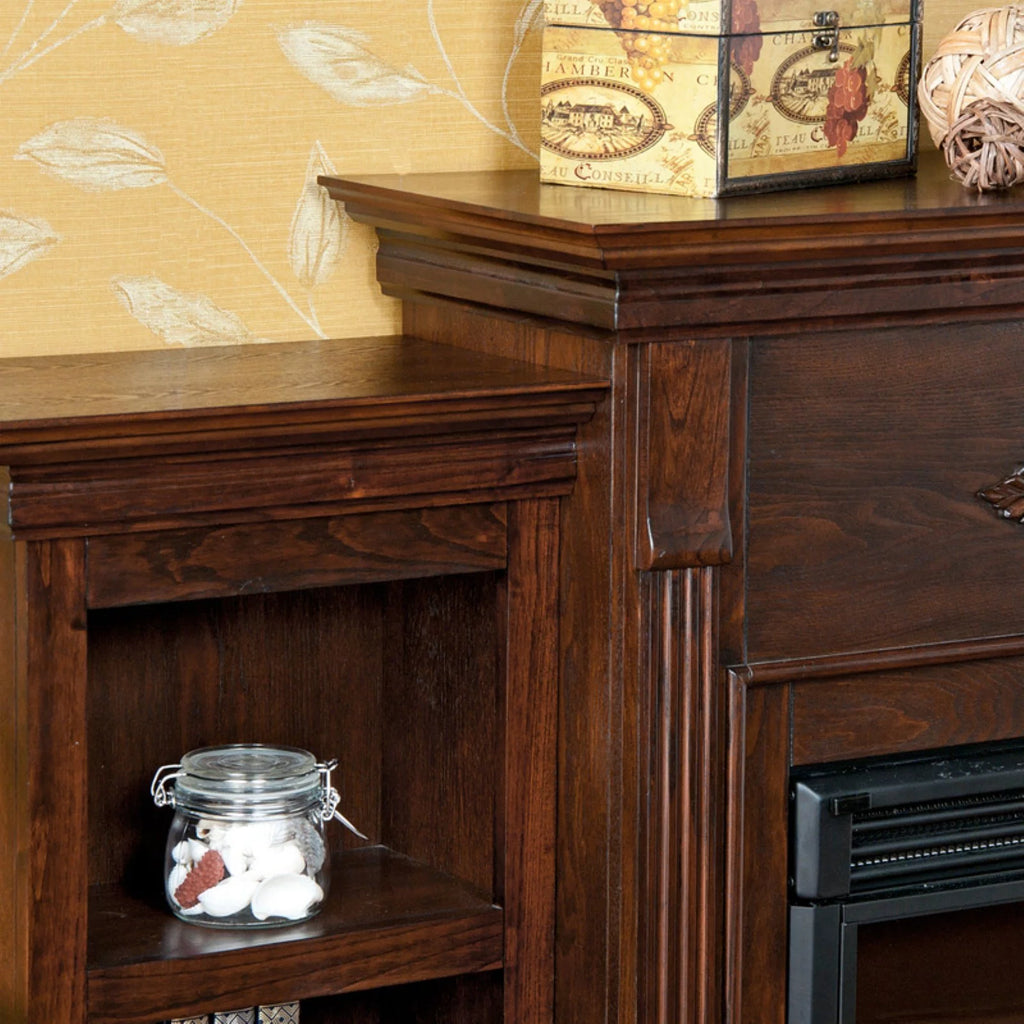 Black Wood Electric Fireplace with Bookcases Z490
