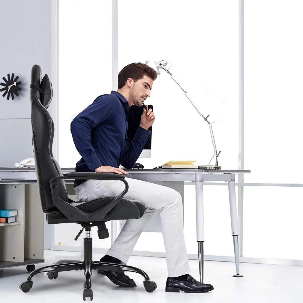 High-Back Gaming Chair with Lumbar Support (Blue) O475597