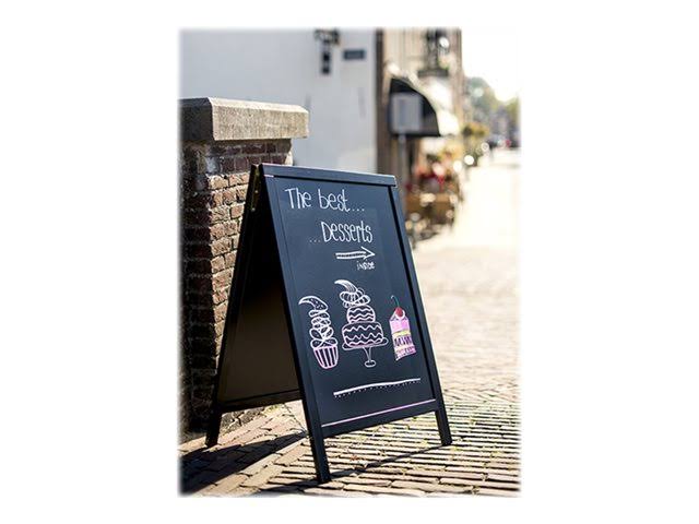 Black Wooden Sidewalk Chalkboard E890921