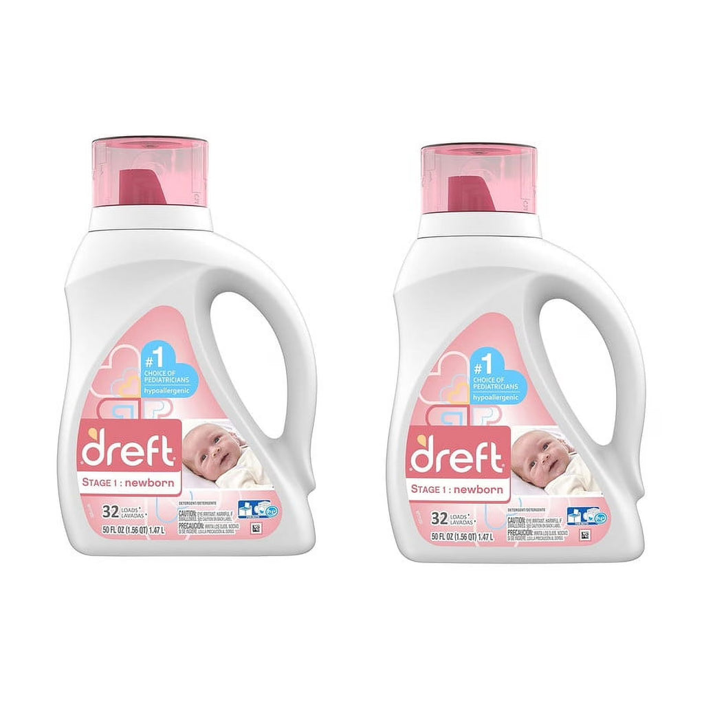 Newborn Liquid Detergent 50 oz, 32 Loads - 2 Pack C650