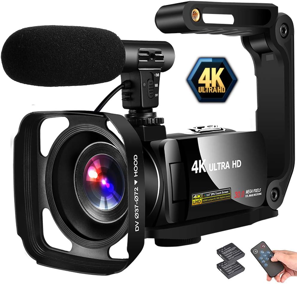 4K Camcorder with 3" LCD Touch Screen and Microphone X97637