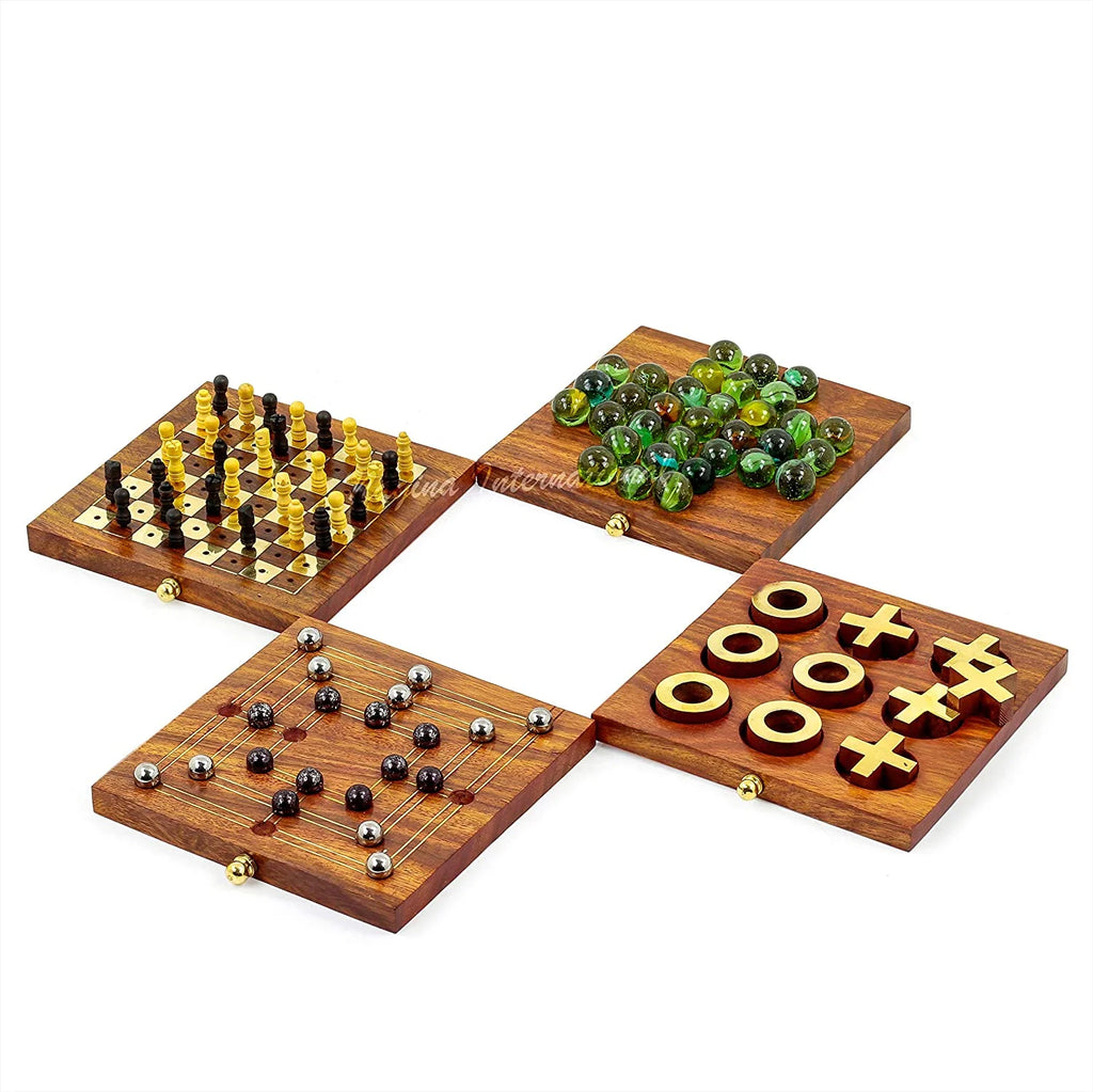 4 in 1 Multi Games Wooden Box E778597