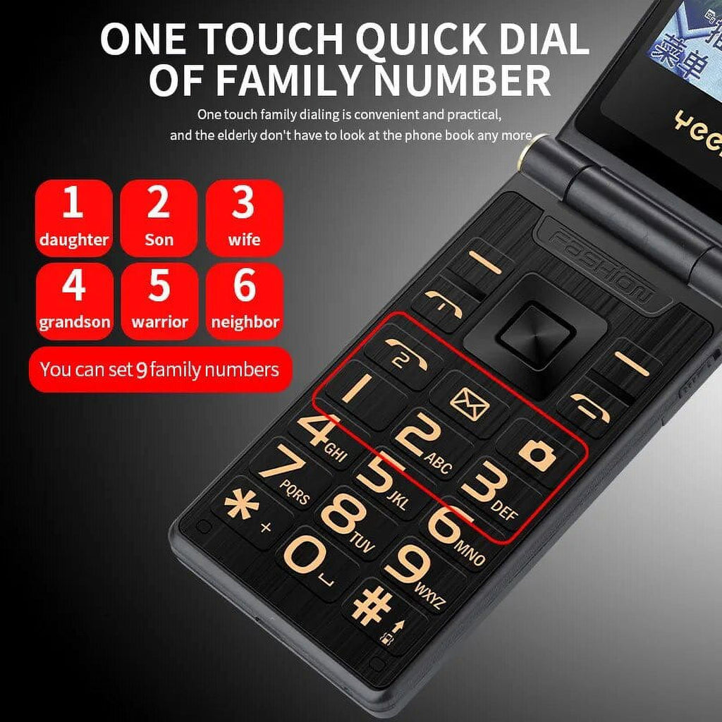 4G Flip Mobile CellPhone with Big Keyboard U73891