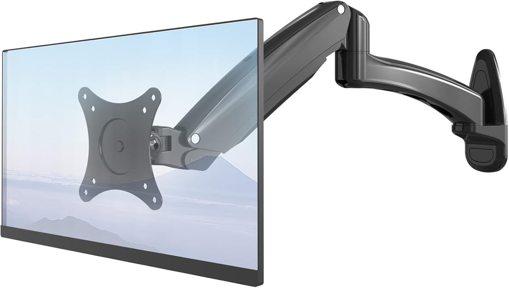 Single Wall Monitor Mount, Full Range Motion Wall Mounted Monitor Arm, Fully Adjustable PC Computer Wall Mount with Extendable Arm Fits up to 27" 13.2lbs Screens Max VESA Size 100x100mm Pack of 2 C53926