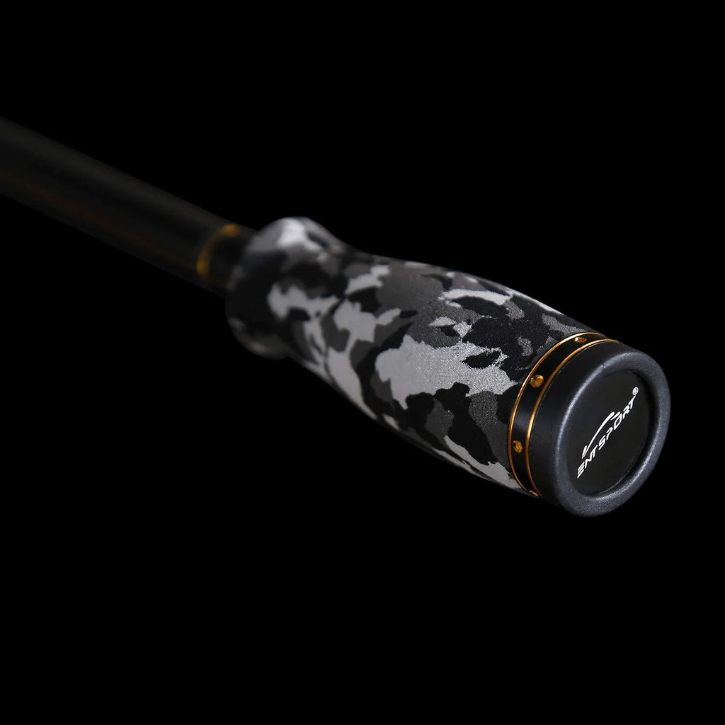 Camo 2-Piece 7-Feet Spinning Rod Carbon Fiber Spincasting Fishing Rod with 2 Tips V48604