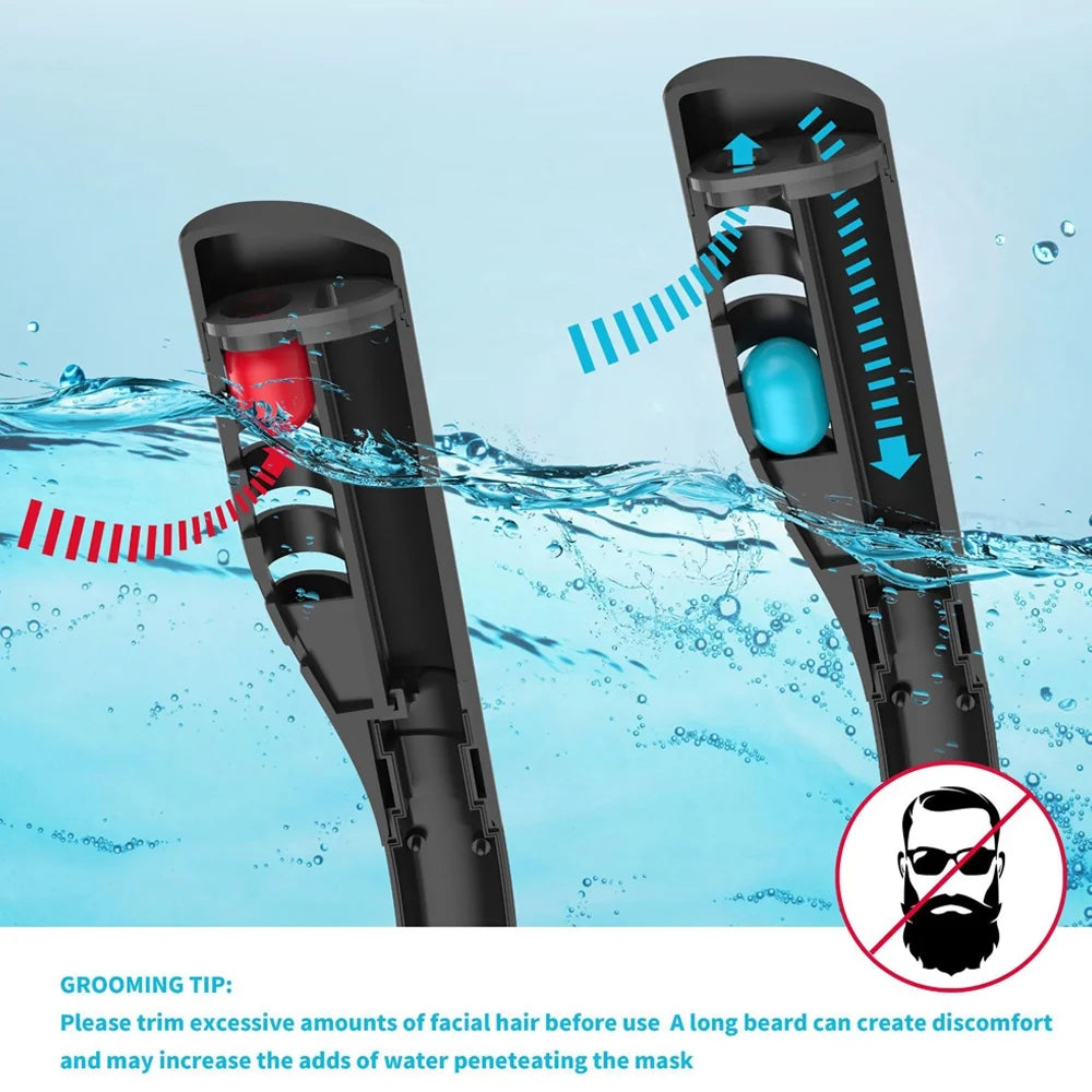 Snorkeling Double Tube Silicone Diving Goggles U52915
