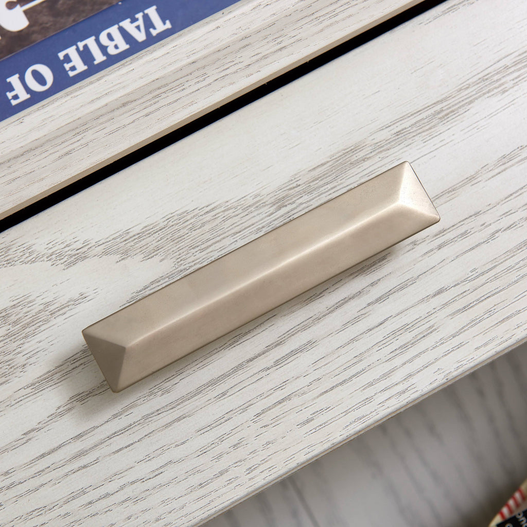 Weathered White 3-Shelf Corner Bookcase with Drawer Storage G355567