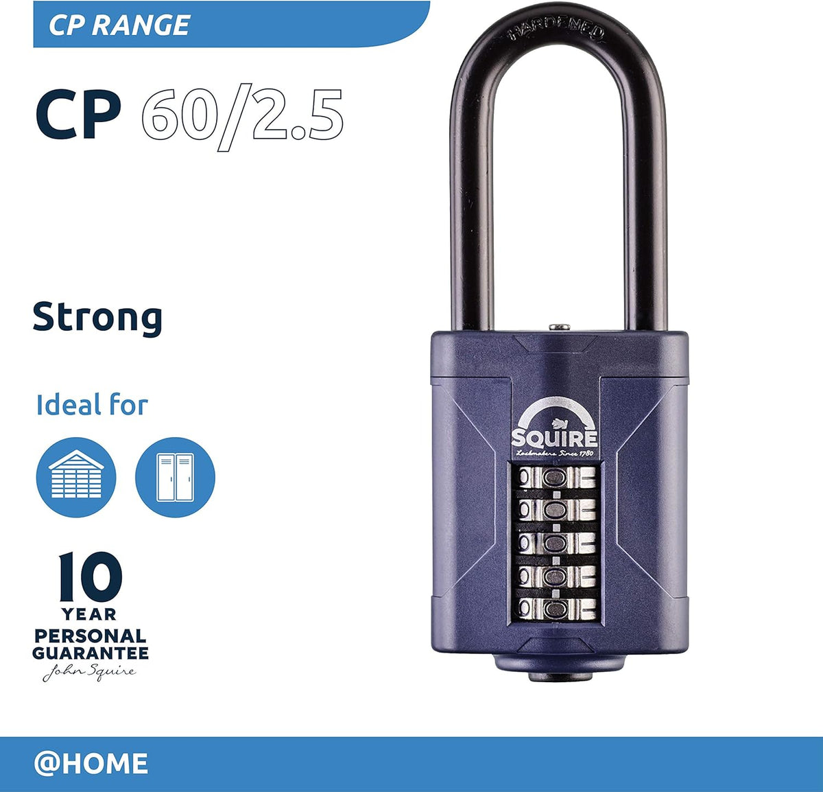 Blue 60 mm 5 Wheel Combination Padlock, Alloy Steel, Pack of 2 H7027