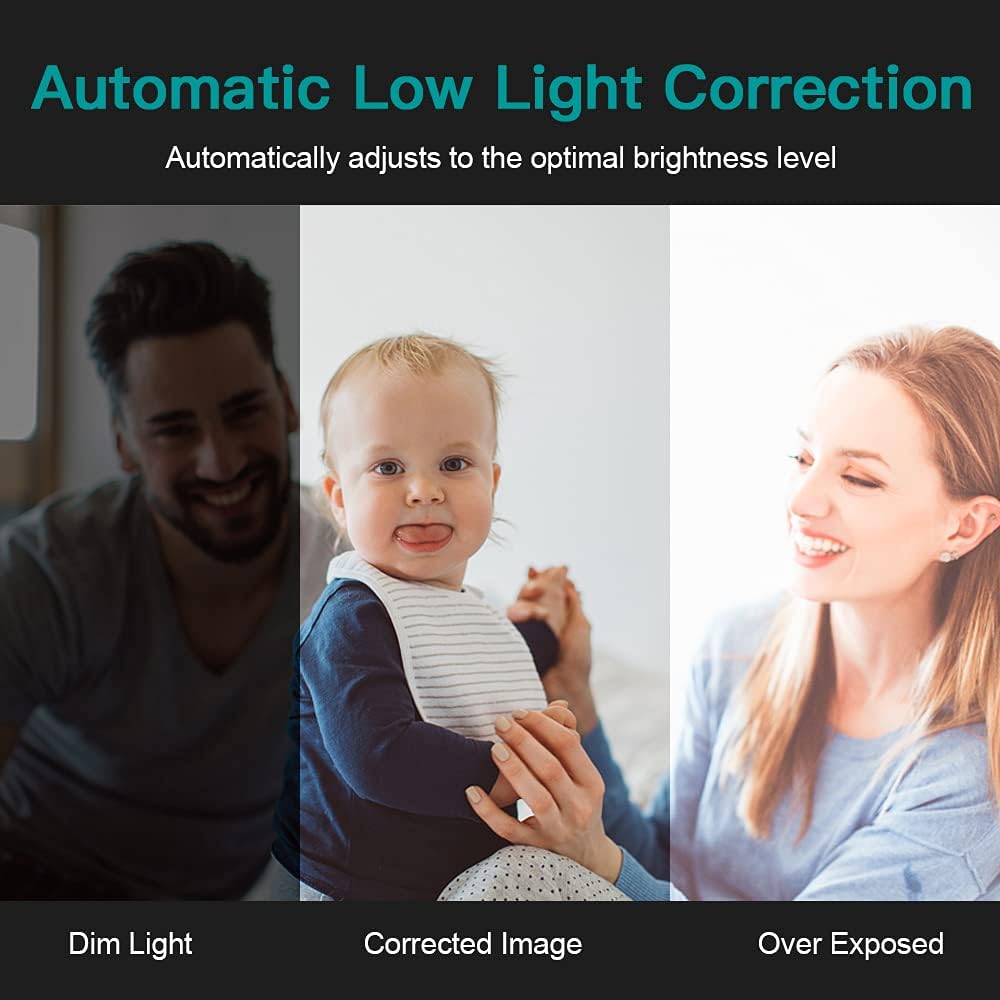 1080P Webcam with Ring Light and Privacy Cover K50529