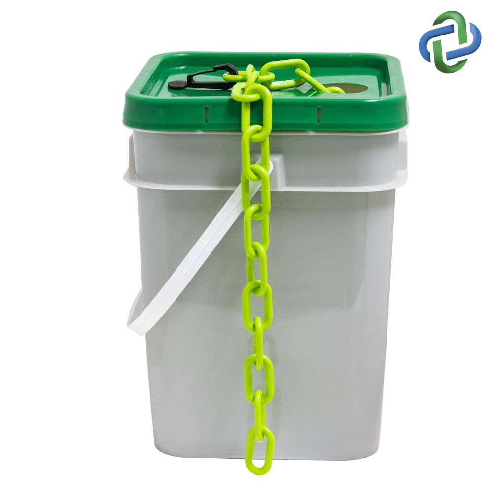 Plastic Chain Barrier in A Pail, Safety Green N412