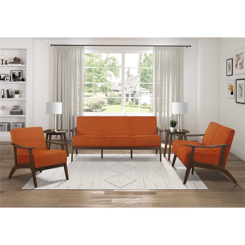 Orange Velvet Loveseat A960437