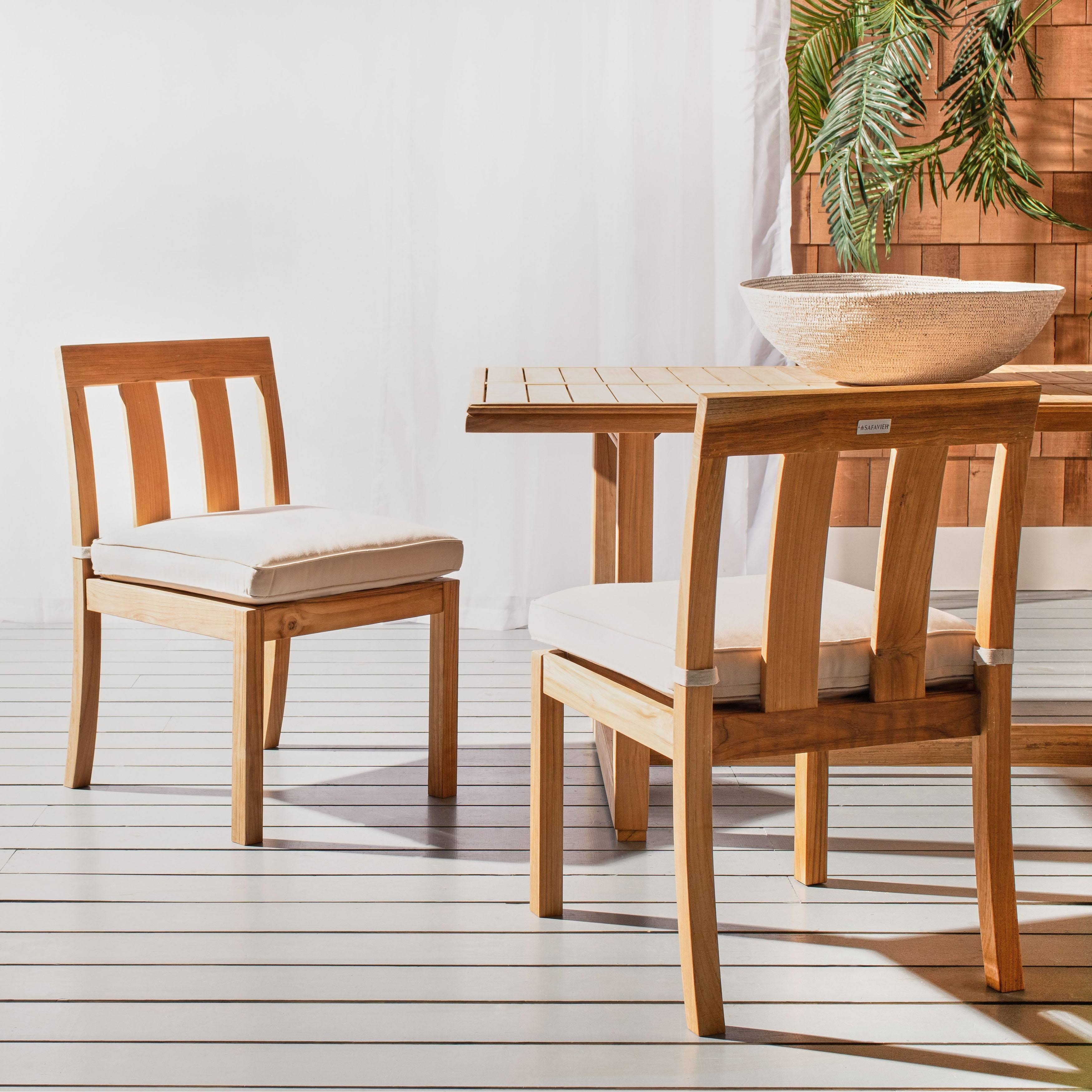 Teak Dining Chair Natural Set of 2 N63700