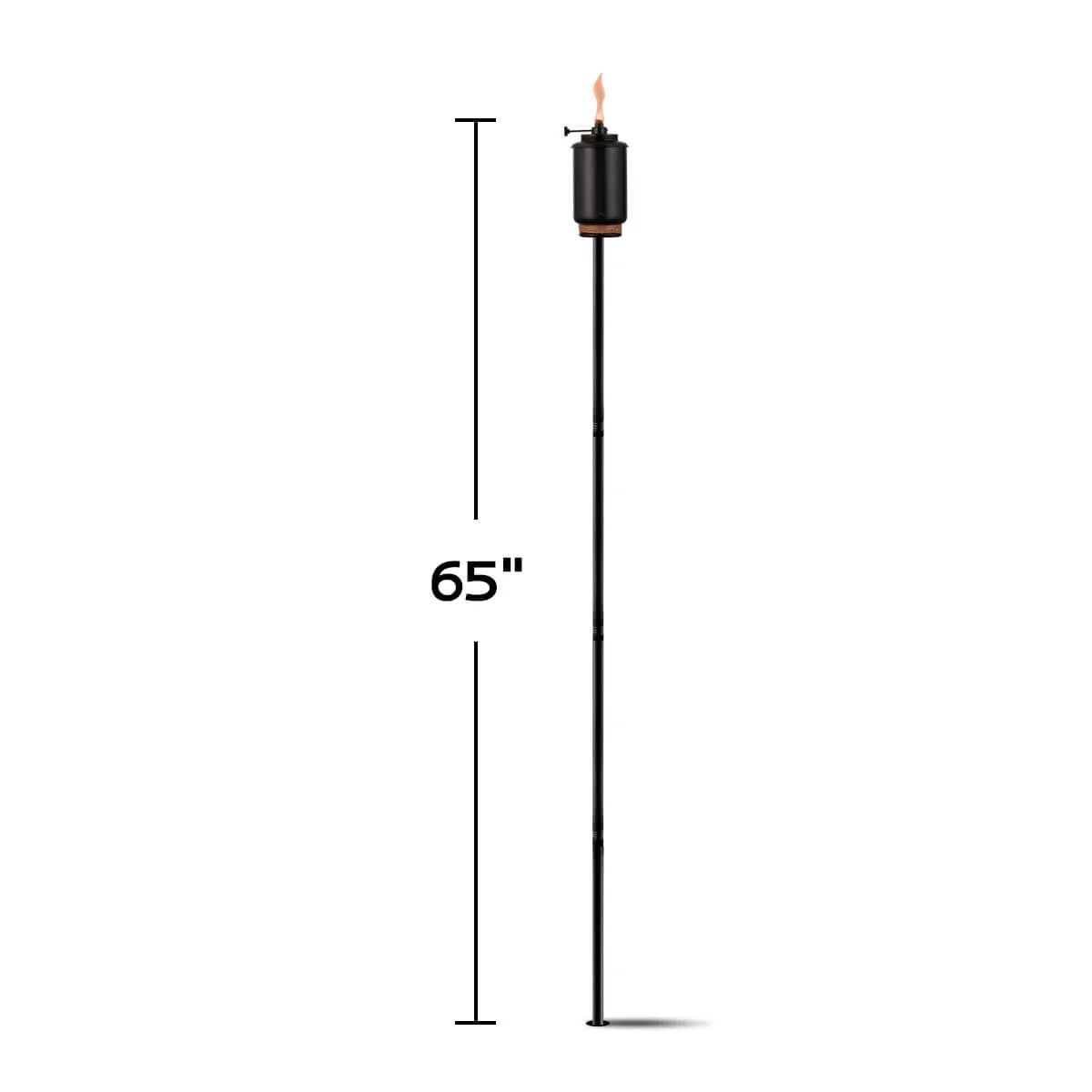 Adjustable Flame 65" TIKI Torch Resin Black F659