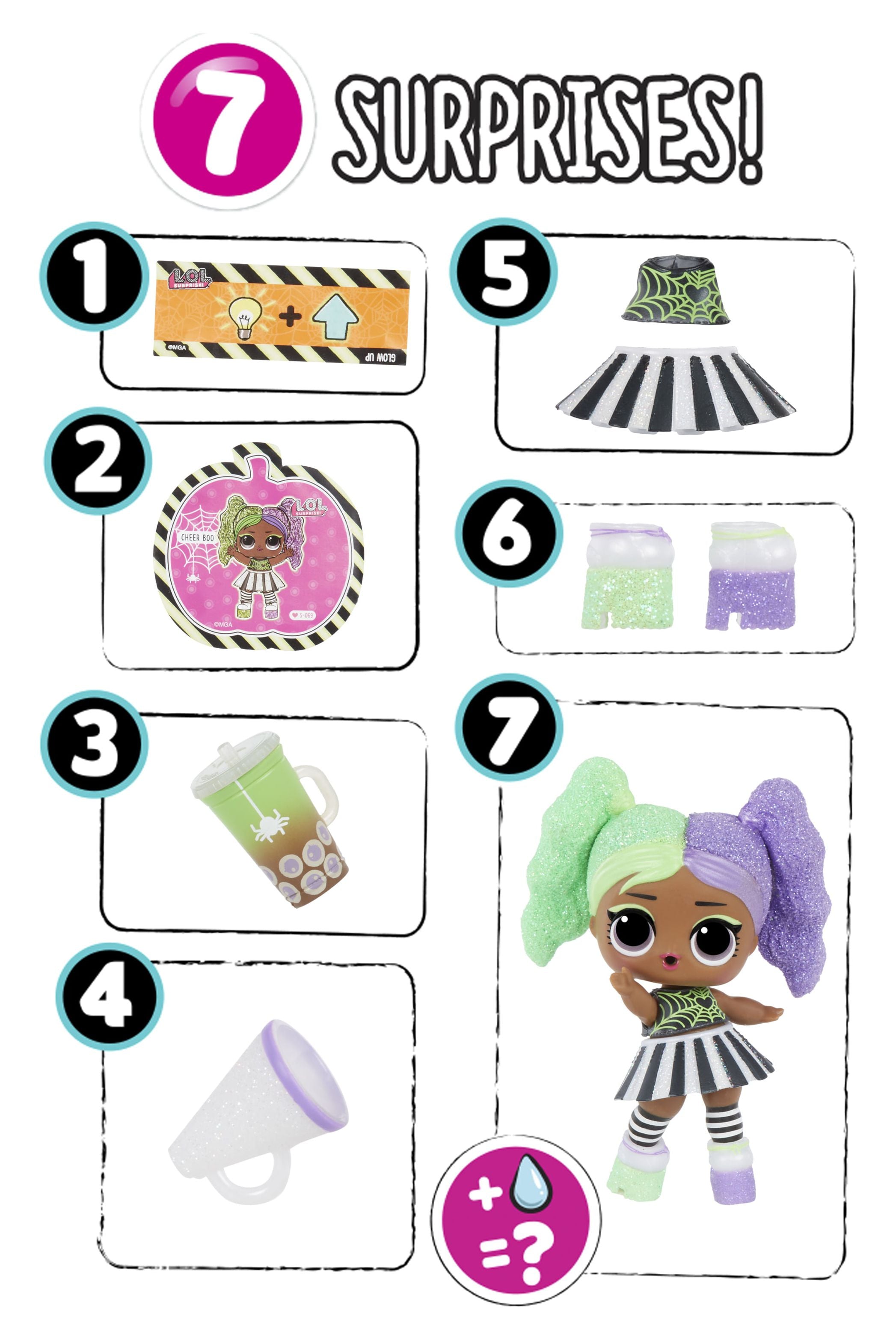 Glow-in-the-Dark Doll with 7 Surprises J4300