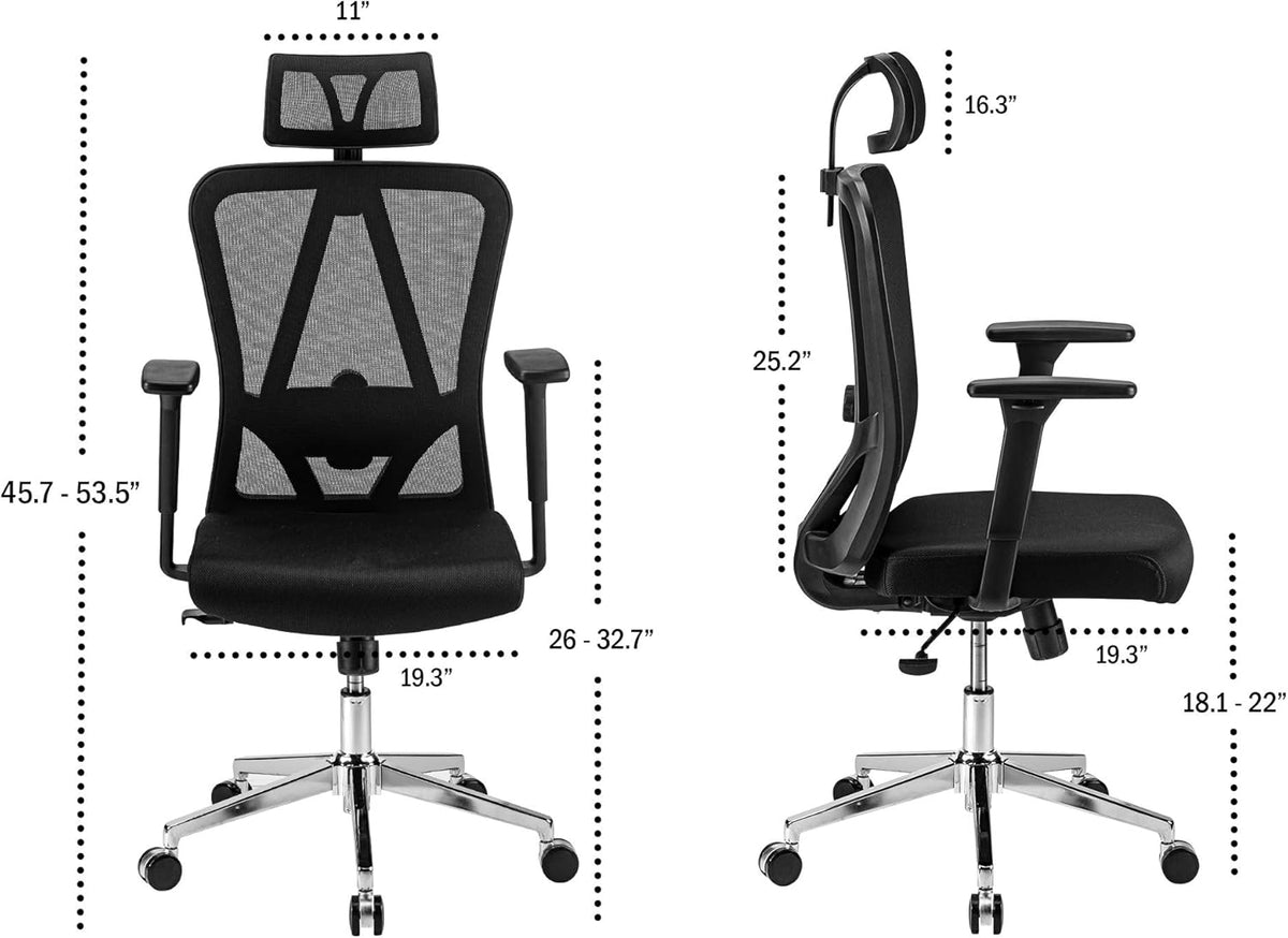 Black Ergonomic Mesh Office Chair with Lumbar Support T75345