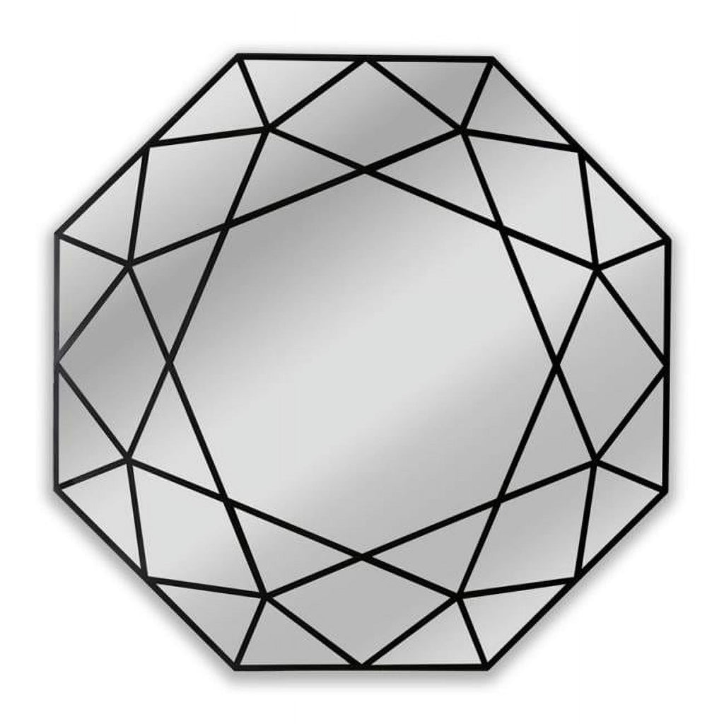 Black Octagon Framed Wall Mirror H739
