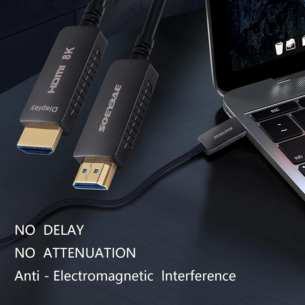 8K HDMI Fiber Optic Cable HDMI 2.1, 65ft 20m Pack of 2 U204