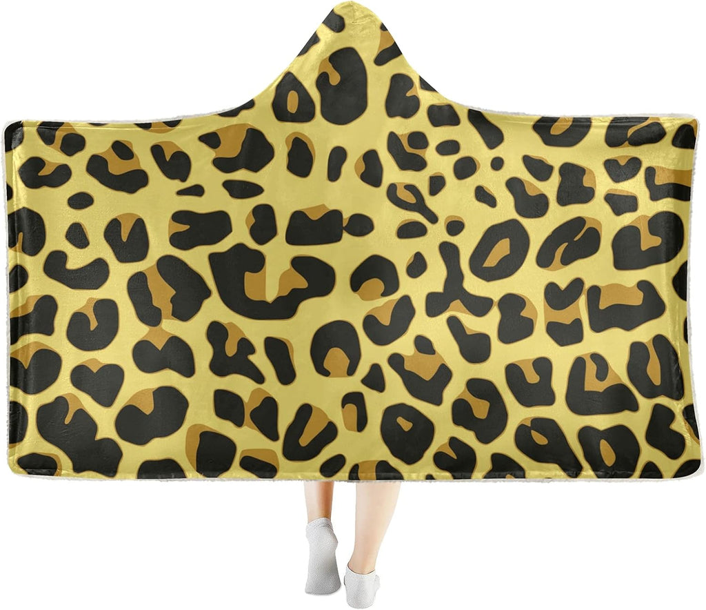 Hooded Tiger Print Sherpa Plush Throw Blanket J3465