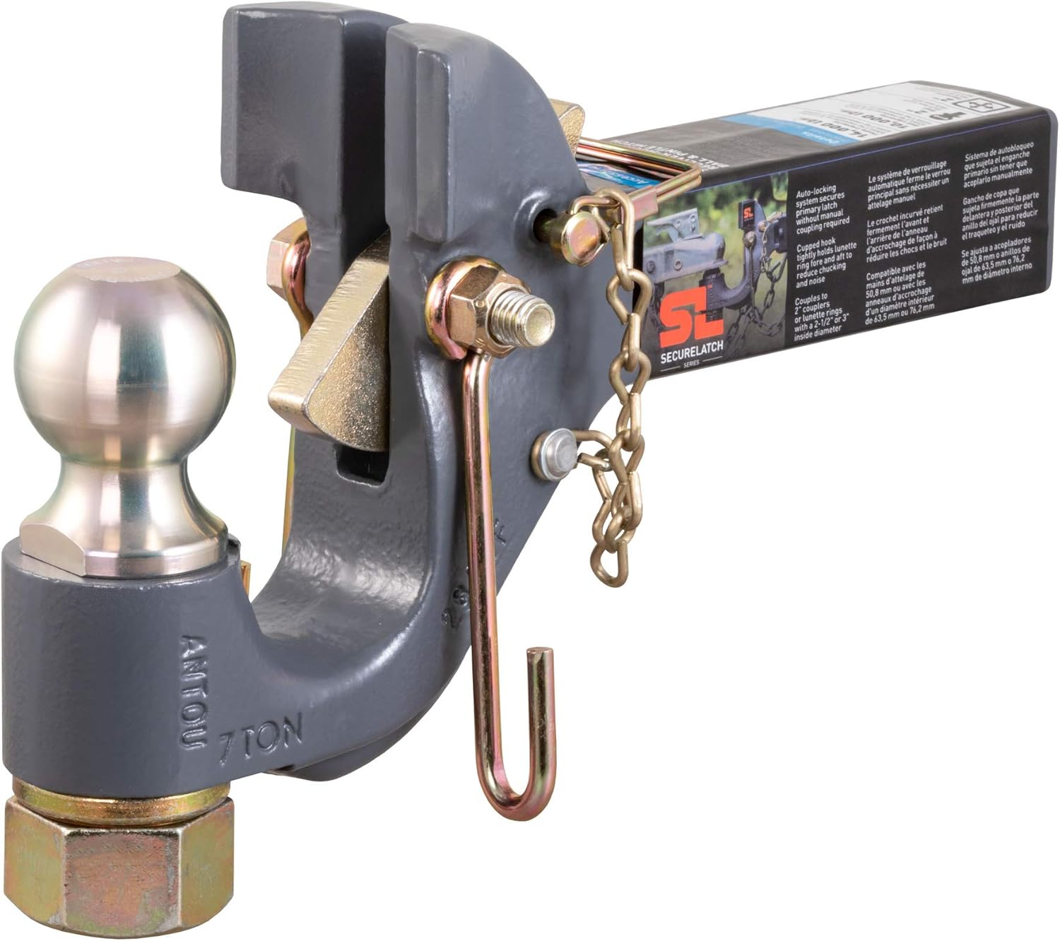 2-Inch Ball and Pintle Hitch Combination, 2-in Shank, 14,000 Pounds O19177