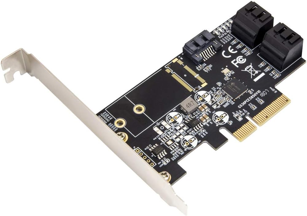 5 Port Non-Raid SATA III PCI-E X4 Controller Card with Low Profile Bracket R370050