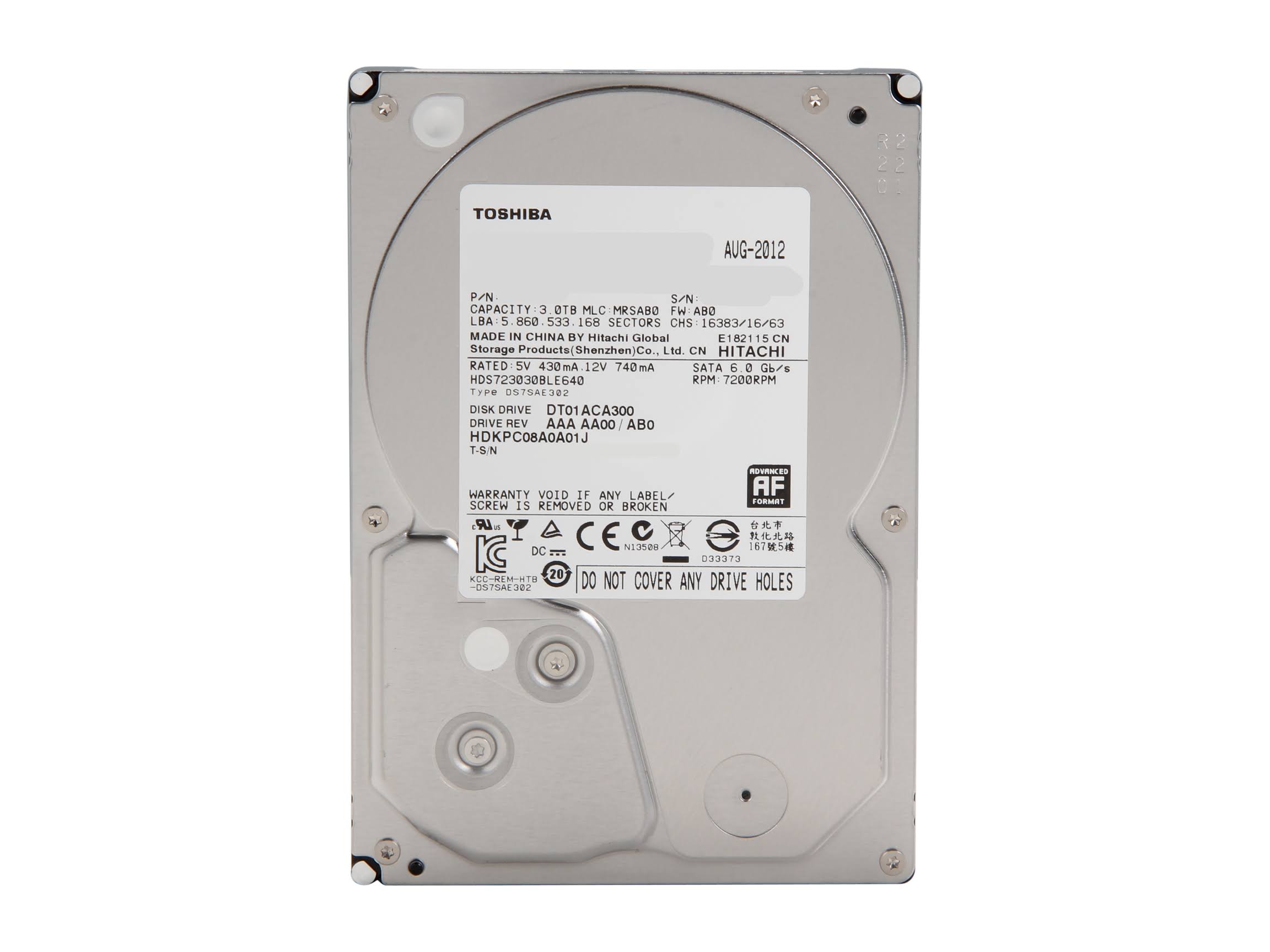 3tb SATA Internal Hard Drive I13711