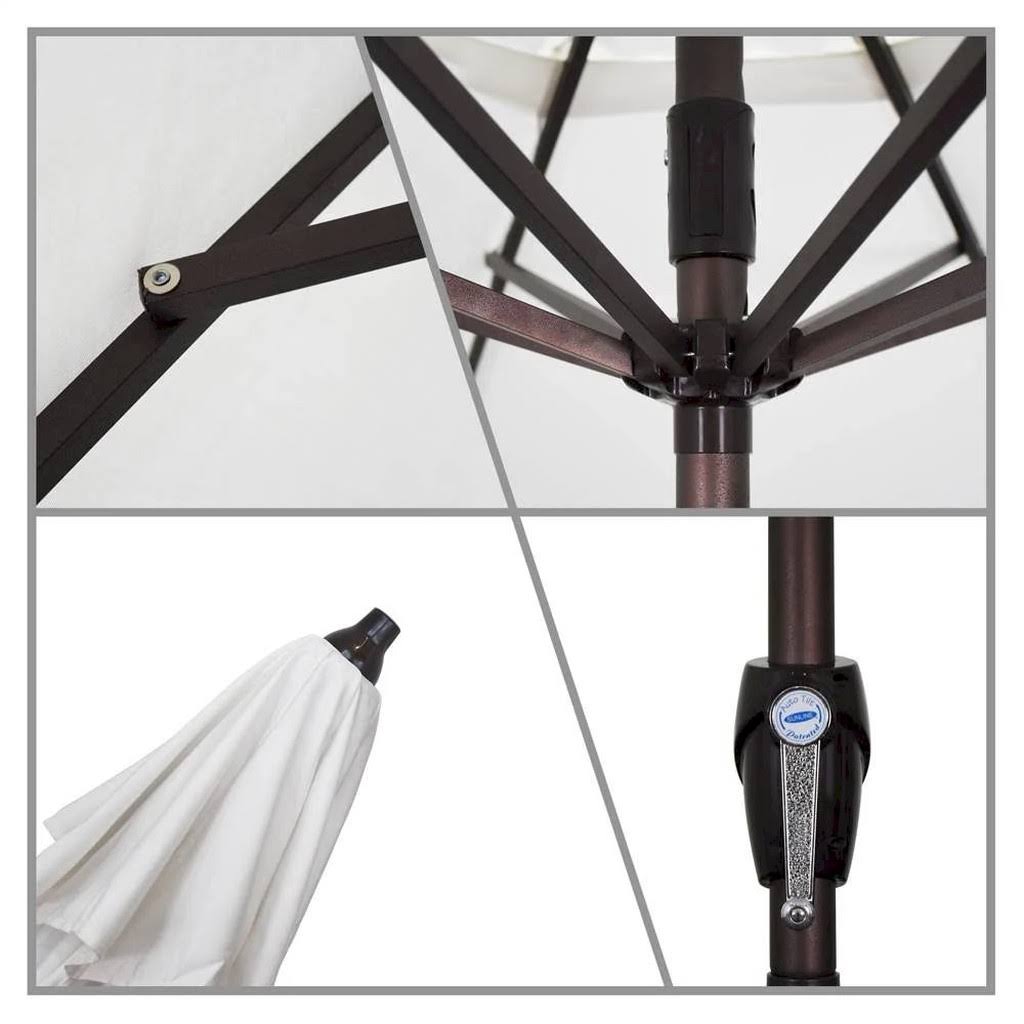 9 ft. Bronze Aluminum Patio Umbrella in Astoria Lagoon Sunbrella U672070