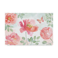 Watercolorful Pink And Green Floral Canvas Art E87118