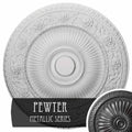24 1/4x22OD x 2x22P Ceiling Medallion, Hand-Painted Pewter U95621