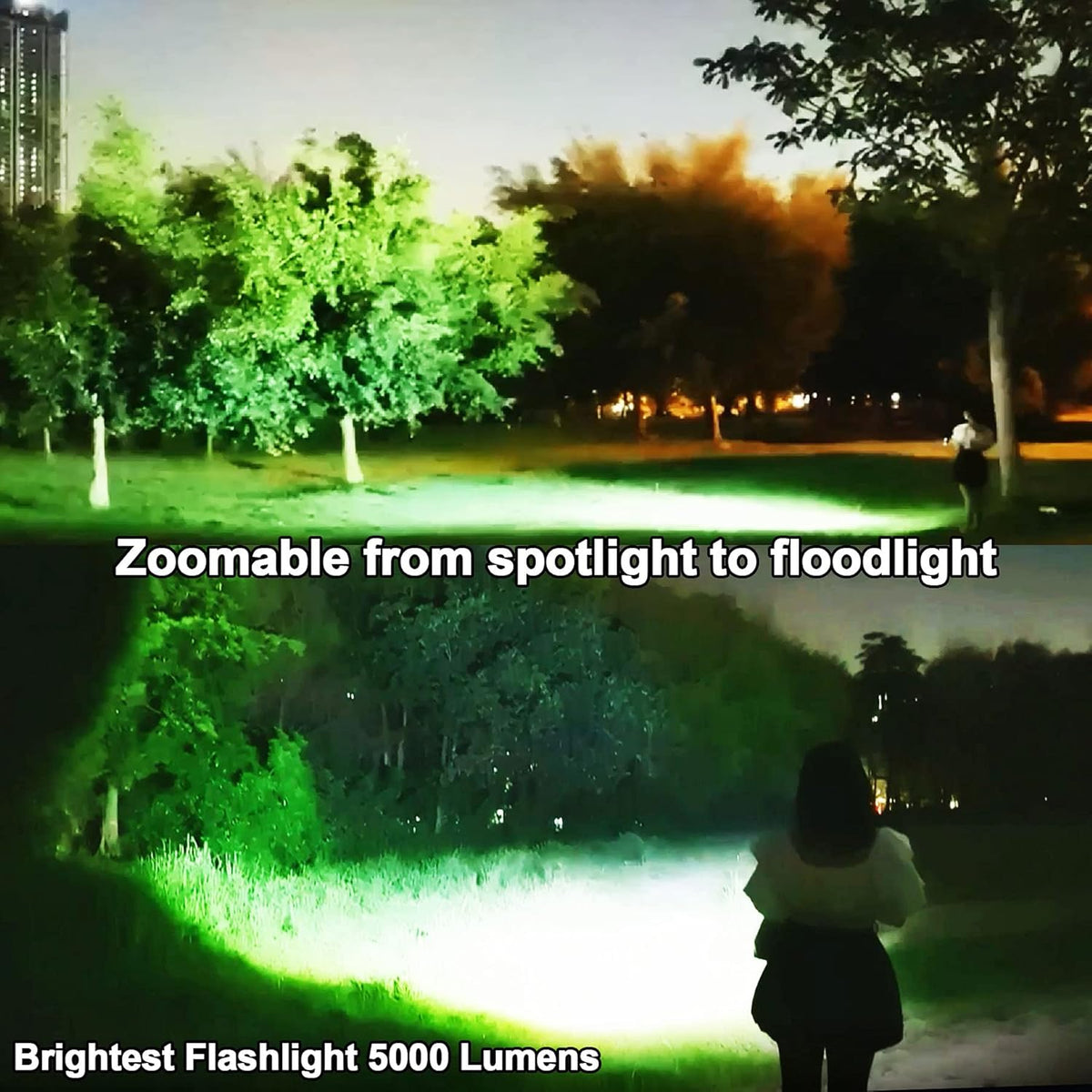 Rechargeable Flashlights High Lumens 1000000 Zoomable 26650 Floodlight Spotlight Strobe Light Lanterns P528