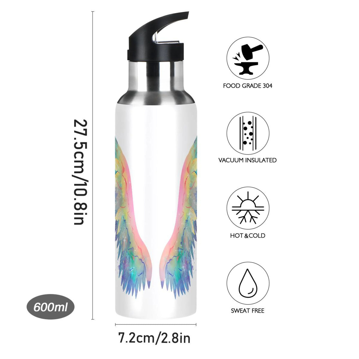 Rainbow Colorful Stainless Steel Insulated Vacuum Flask U8219
