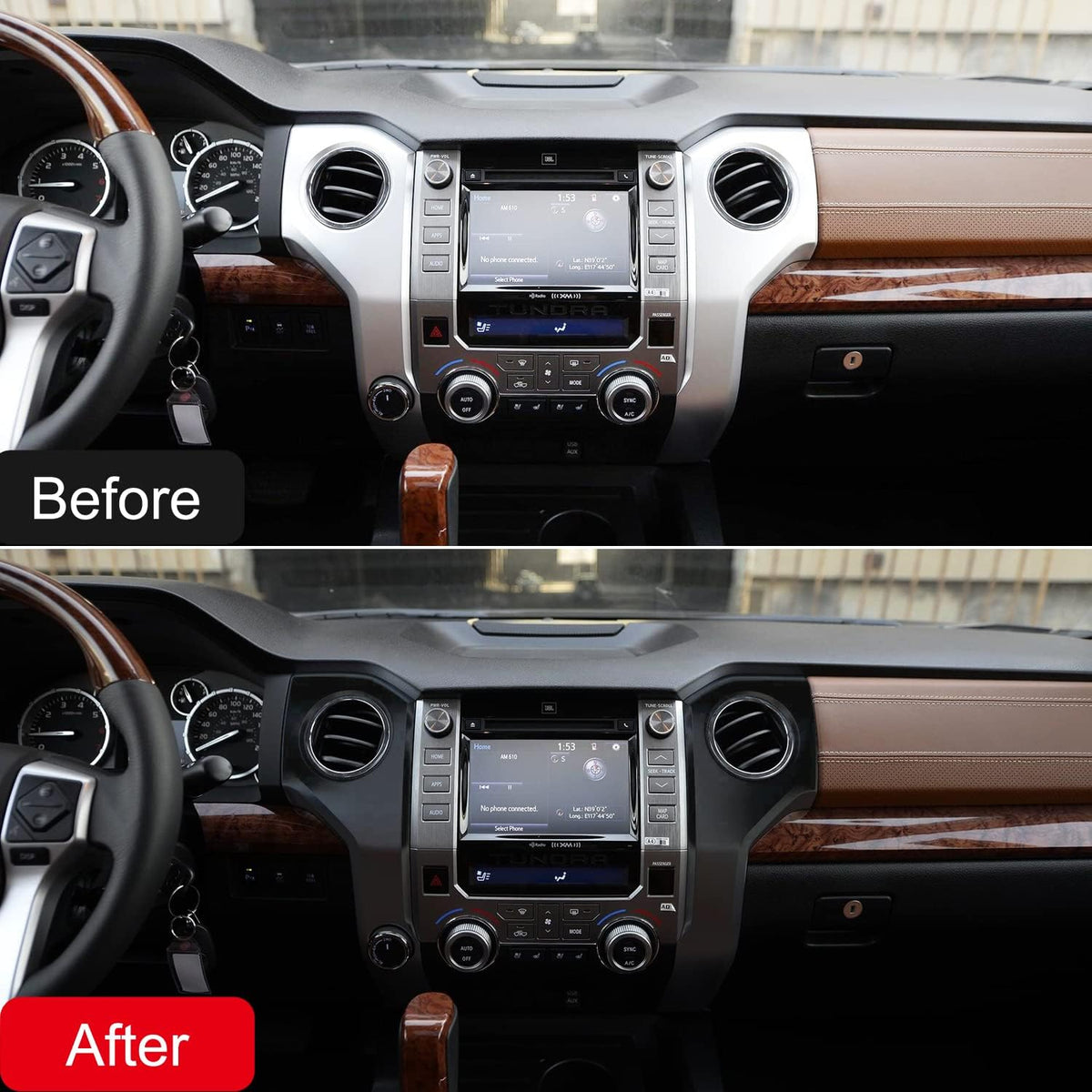ABS Carbon Fiber Grain Center Console Air Outlet Vent Decor Cover Trim 3pcs V5804
