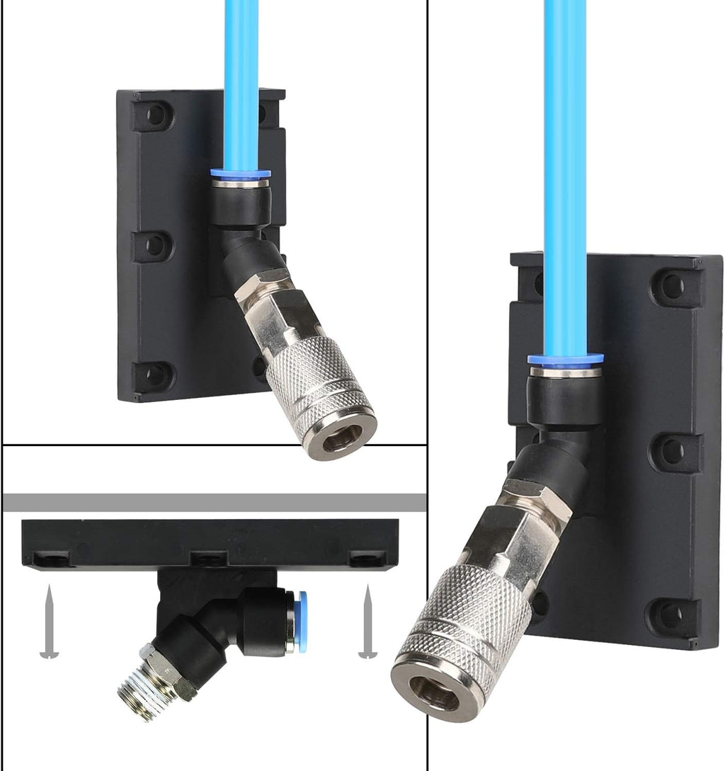 49PCS 3/8 Inch Nylon Compressed Air Pipe Kit with Cutter, Tees, Mounting Clips, Connectors R30866