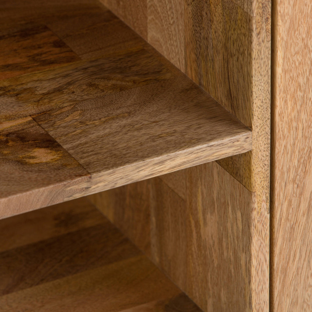 Natural Mango Wood and Metal TV Media Stand F2392