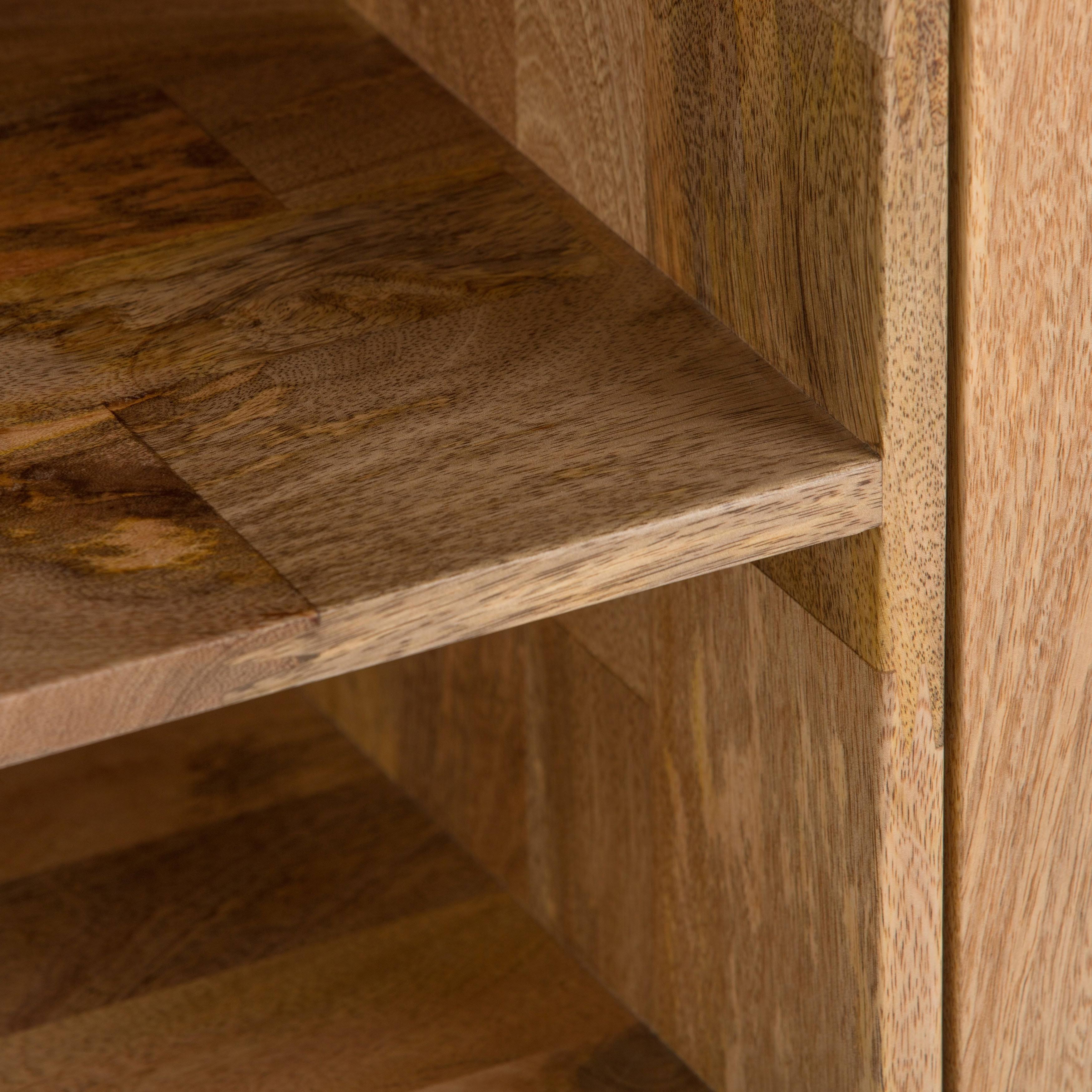 Natural Mango Wood and Metal TV Media Stand F2392