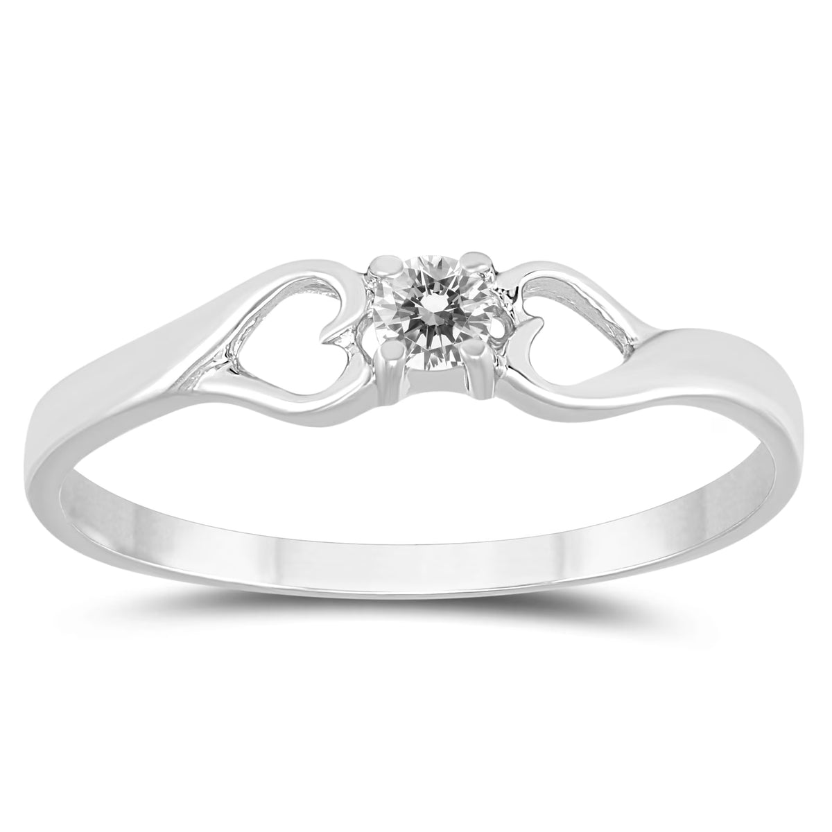 10K White Gold Diamond Heart Promise Ring H312713