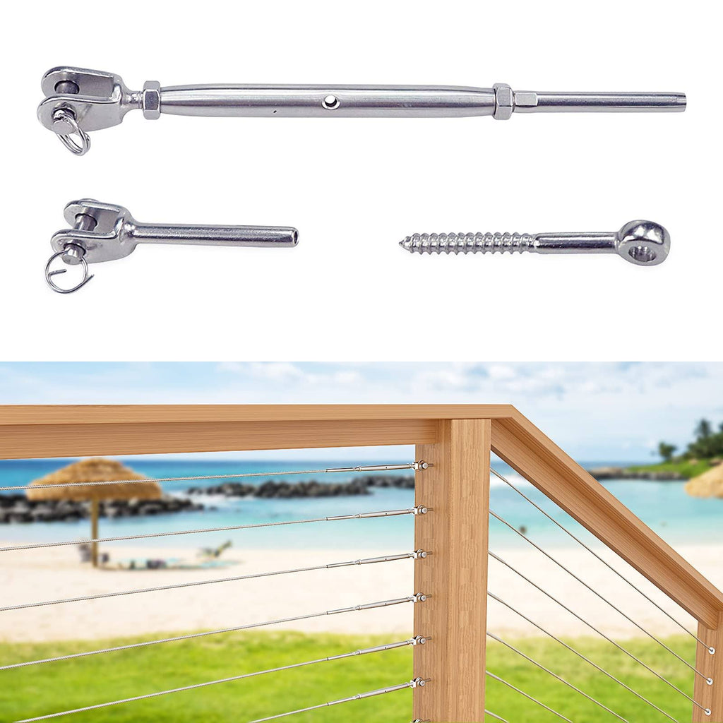 Stainless Steel Cable Railing Kits for 1/8 Wire Rope, 40P T426077