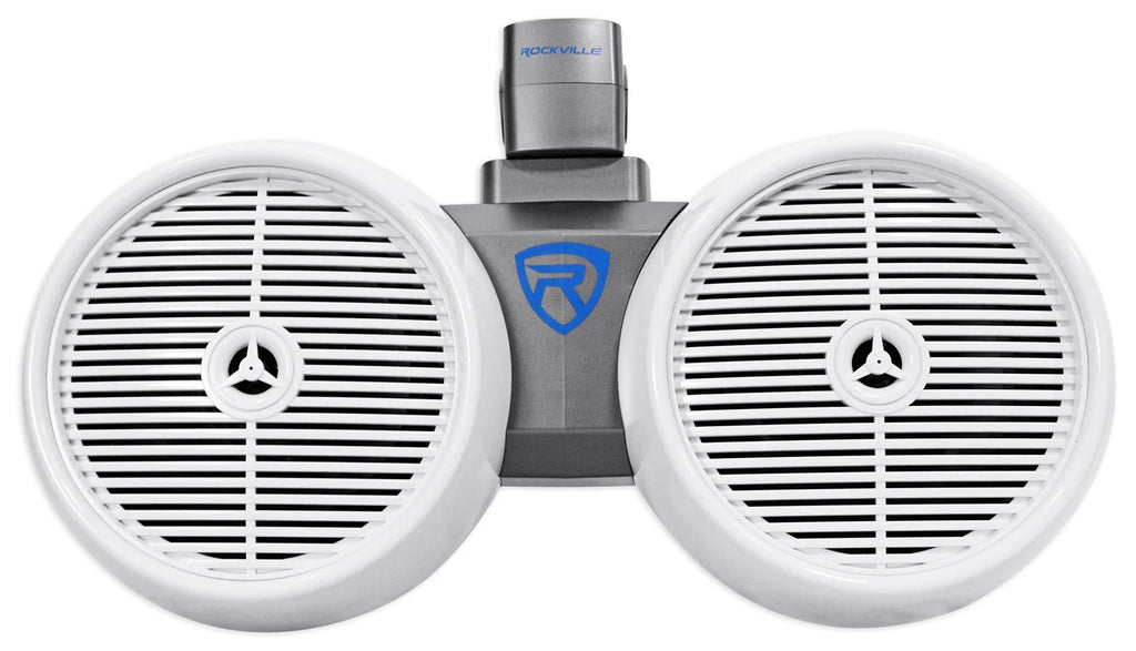 Dual 8" White 1600w Marine Wakeboard Tower Speaker Systems F403104